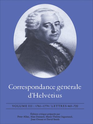cover image of Correspondance générale d'Helvétius, Volume III